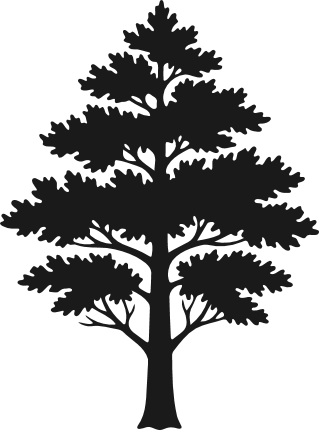 Oak tree silhouette Free SVG File for Members – simple tree clipart image