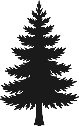 Pine Tree Silhouette Free SVG File for Members – Simple evergreen tree clipart image