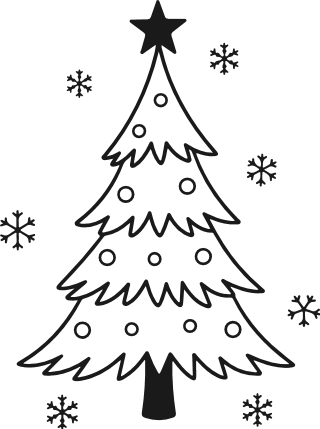 Christmas Decorative Tree outline Free SVG File – Christmas tree clipart