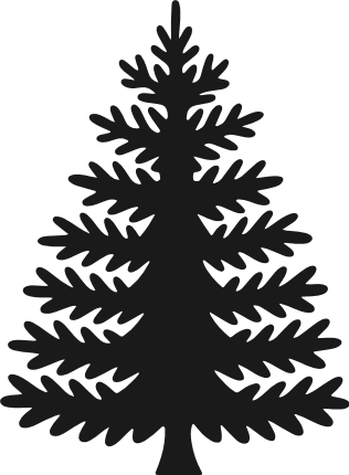 Fir Tree Silhouette Free SVG File – minimalist tree clipart image