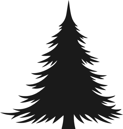 Pine Tree Silhouette Free SVG File – Simple evergreen tree clipart image