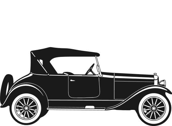 Vintage Roadster Car silhouette Free SVG File for Members – Classic 1920s Antique car clipart