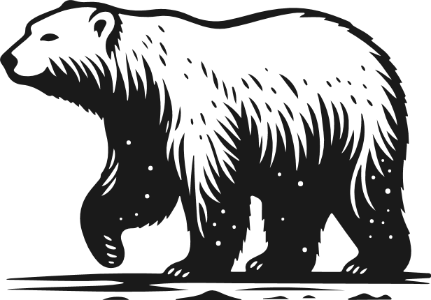 Polar Bear Silhouette Free SVG File for Members – Winter bear clipart