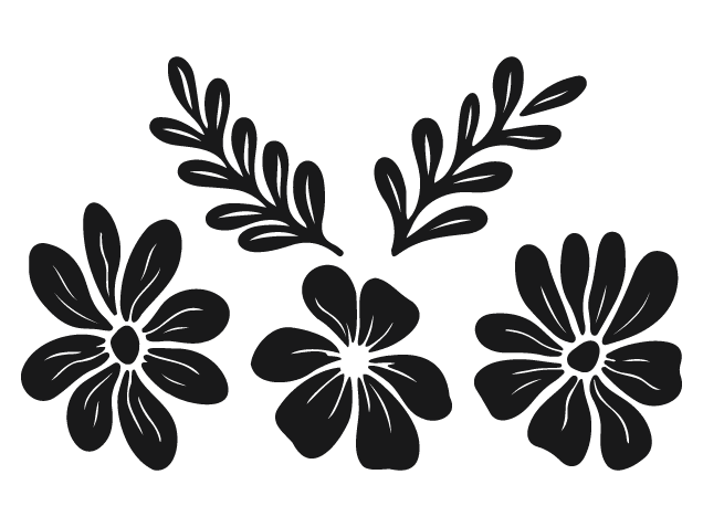 Floral Elements silhouette Free SVG File Bundle – Decorative Botanical Flower Set clipart