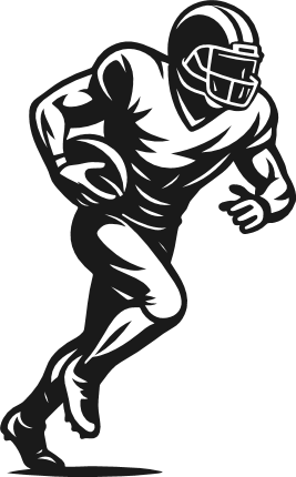 American Football Player running Free SVG File – Football clipart image