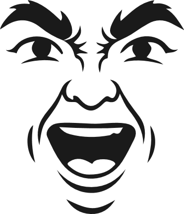 Angry Man Face Free SVG File for Members – Line Art face clipart