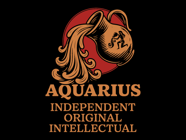 Aquarius, Independent, Original, Intellectual Free SVG File for Members – zodiac tshirt design