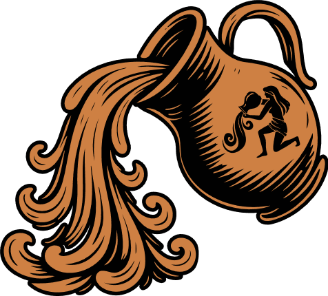 Water pouring from the pitcher Free SVG File for Members – Aquarius zodiac sign clipart