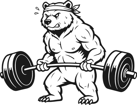 Strong Bear lifting weights Free SVG File for Members – Bear Gym Mascot clipart