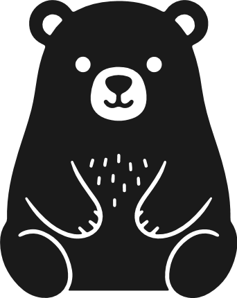 Cute Sitting Bear silhouette Free SVG File – Woodland Animal, bear clipart image