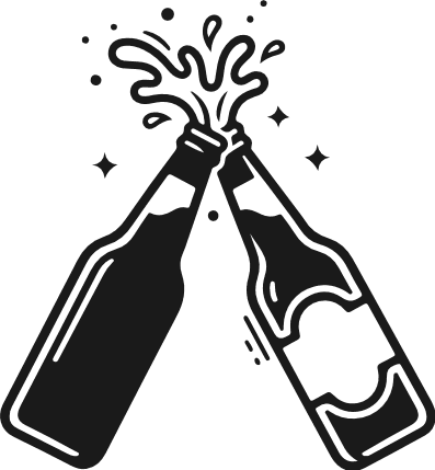 Cheers Beer Bottles Free SVG File – Clinking Beer Celebration clipart