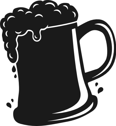 Frothy beer mug silhouette Free SVG file - alcohol drink, beer mug clipart