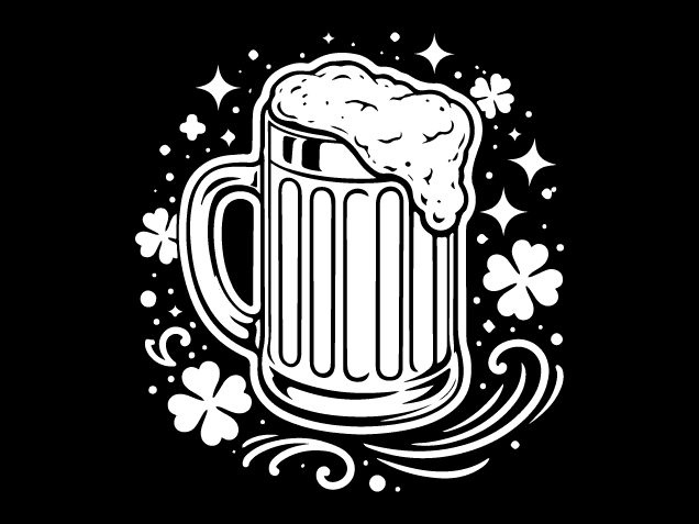 Frothy Beer Mug and clover leaf Free SVG File for Members – St Patrick’s Day beer clipart