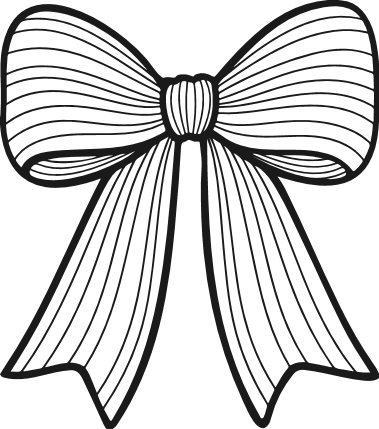 Striped Ribbon Bow Free SVG File – decorative bow clipart