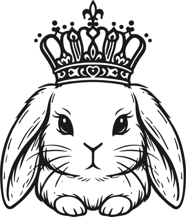 Cute Bunny with Crown Free SVG File for Members – royal bunny clipart