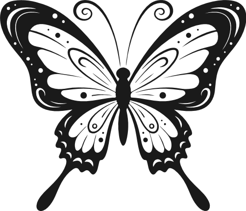 Elegant Butterfly Silhouette Free SVG File – Decorative Butterfly Clipart