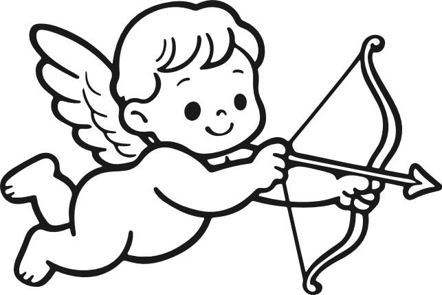 Cute Cupid angel with bow free svg file - valentine's day cupid clipart image