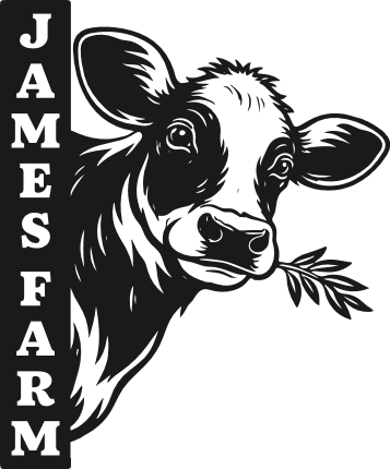 Cow with Custom Name Farmhouse sign - Free SVG File for Members