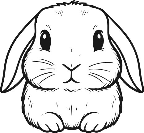 Cute Bunny Free SVG File – Easter Bunny clipart image