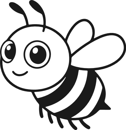 Cute Cartoon Honeybee Free SVG File for Members – flying bee clipart