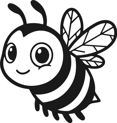 Adorable Cartoon Honeybee Free SVG File for Members – flying bee clipart