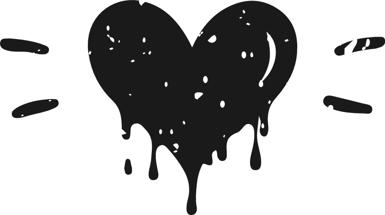 Dripping Heart silhouette Free SVG File – Grunge Paint heart clipart