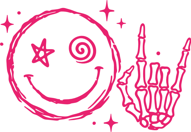 Spooky Emoji With Skeleton Rock Hand Free SVG File for Members – gothic emoji clipart