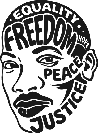 Equality, Freedom, Hope, Peace, Justice Free SVG File for Members – black history month design