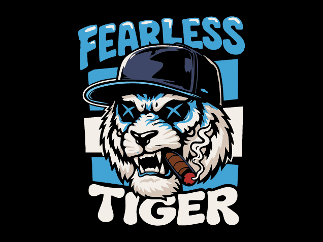 Fearless Tiger SVG design for tshirt - Free SVG File for Members