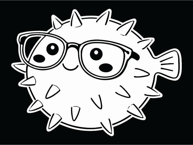 Cute Puffer Fish with Glasses Free SVG File for Members – cartoon fish clipart