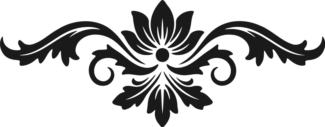 Ornamental Floral Scroll silhouette Free SVG File – decorative swirl flower clipart
