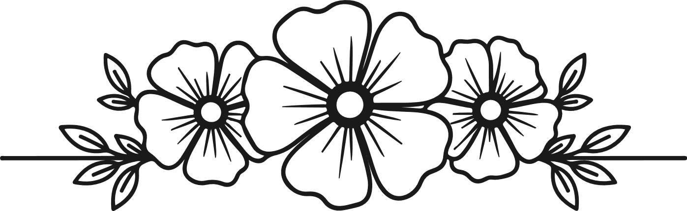 Flower Border Free SVG File for Members – Decorative Floral Divider clipart