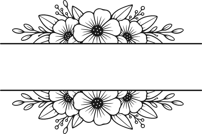 Elegant Floral Monogram frame - Free SVG File for Members