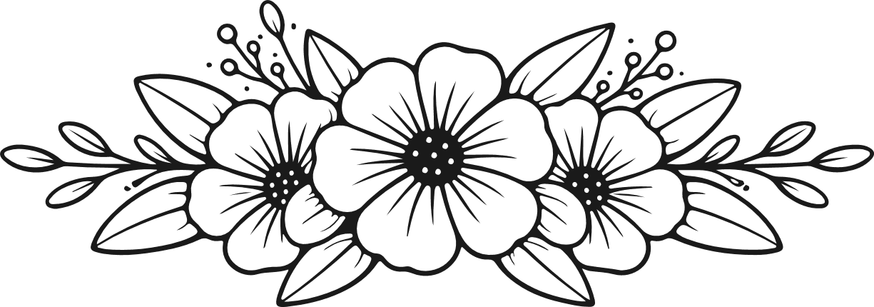 Decorative Flower Border Free SVG File for Members – Floral Divider clipart