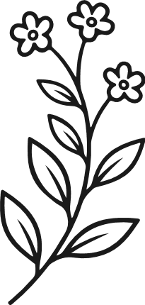 Wildflower Line Art Free SVG File – decorative floral clipart image
