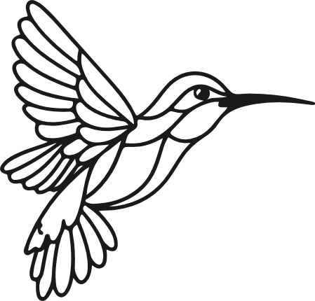 Flying Hummingbird Free SVG File for Members – Minimal bird clipart