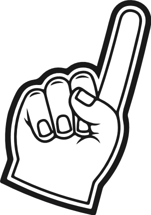 Number one hand gesture Free SVG File for Members – Sports Foam Finger clipart
