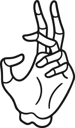 Hand peace gesture Free SVG File – Hand Line Art clipart