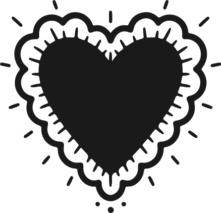 Spiked heart silhouette Free SVG File – double heart clipart