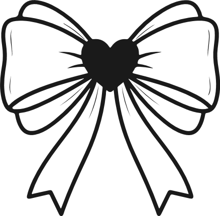 Ribbon Bow with heart Free SVG File – valentines bow clipart