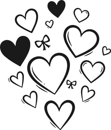 Hearts and ribbon bow Free SVG File – heart clipart image