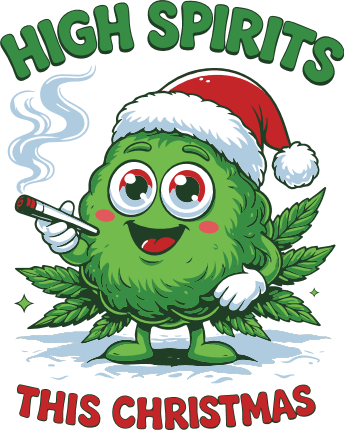 High Spirits This Christmas Free SVG File for Members – Funny Christmas weed quote