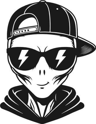 Cool Alien in Hoodie, Sunglasses, and cap Free SVG File for members – alien clipart image