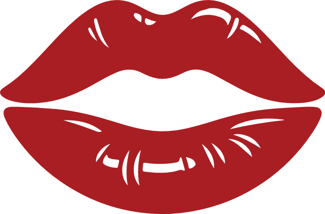 Sassy Red Lips Free SVG File - Kiss Print clipart image
