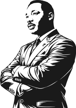 Martin Luther King Jr side profile Free SVG File for Members – Martin Luther portrait clipart