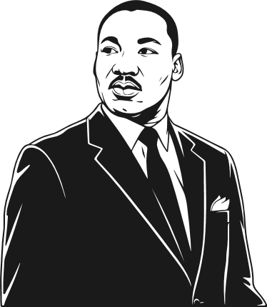 Civil Rights Leader Martin Luther King Jr portrait Free SVG File for Members – MLK clipart