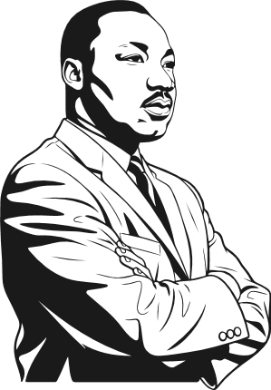 Martin Luther King Jr side pose Free SVG File for Members – Martin Luther portrait clipart