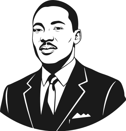 Martin Luther King Jr in suit Free SVG File for Members – Martin Luther portrait clipart