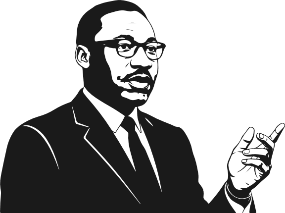 Civil Rights Leader wearing glasses portrait Free SVG File for Members – black history month, clipart