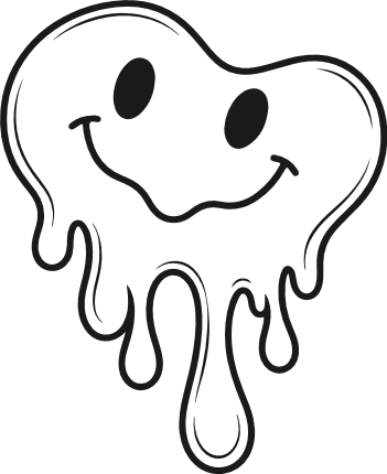 Melting Emoji Heart Free SVG File – Dripping smiley face clipart image